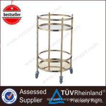 NSF SS304/201 Gold-Plated Beverage Stainless Steel Cart With Wheels